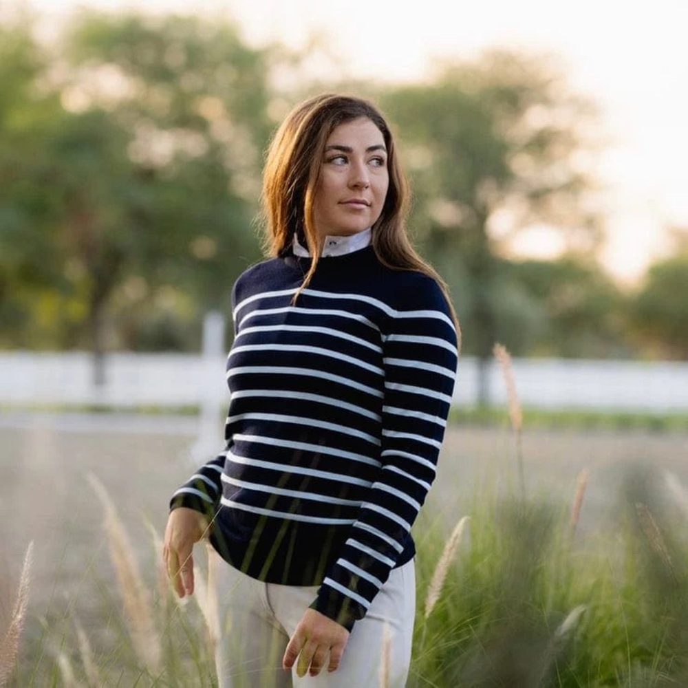 TKEQ- Sweater Essential Stripe Crewneck Equestrian Size Medium